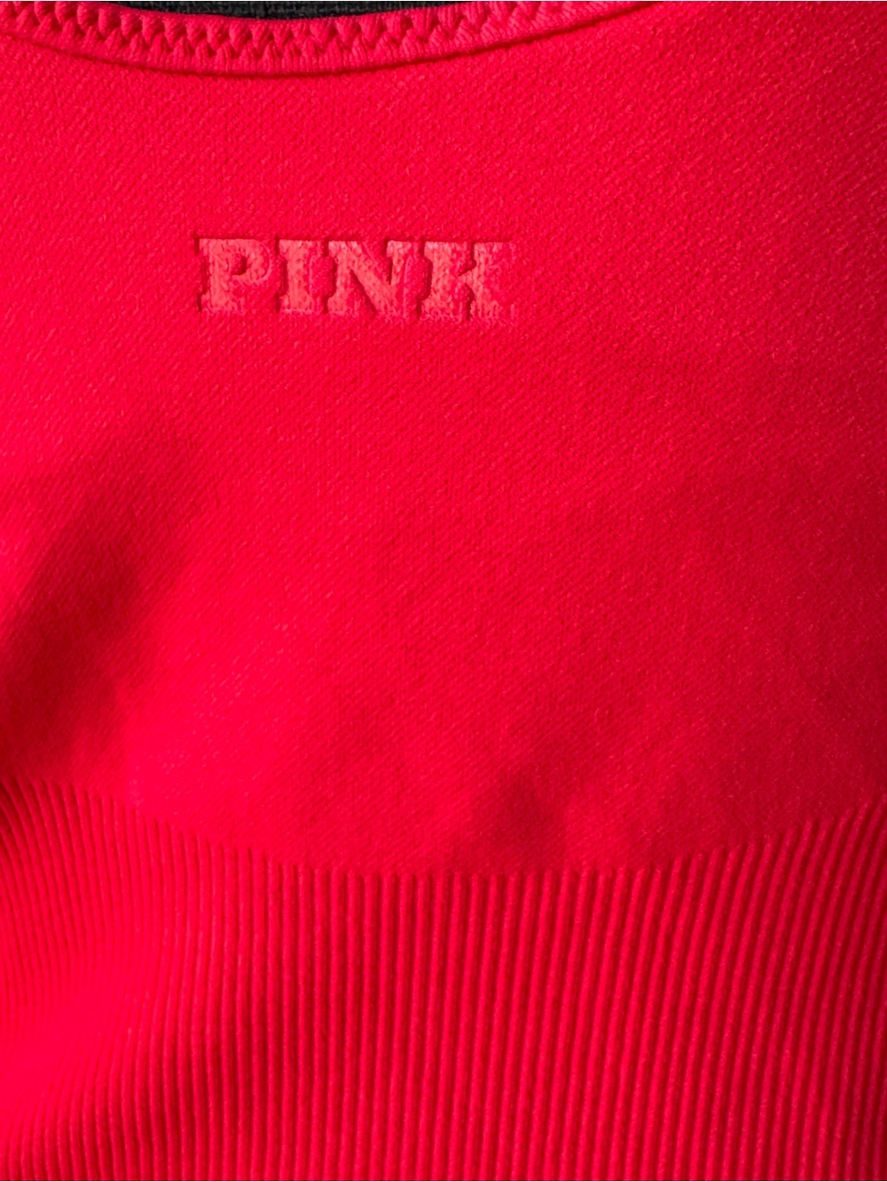 PINK Victoria's Secret Long Sleeve Sweetheart Crop Top - Bright Pink - Picture 5 of 7